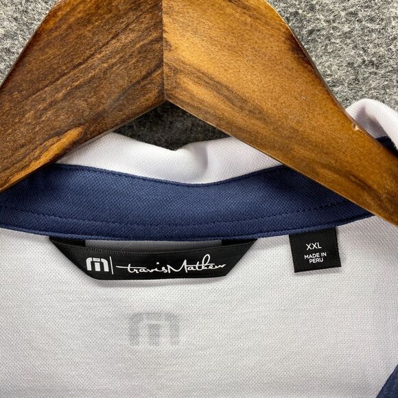 Travis Mathew Polo Shirt Men 2XL Blue Button Up Collared Short Sleeve Cotton - Picture 3 of 7